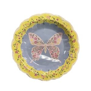Molly & Rex Butterfly Floral Paper Plates Spring Garden Party 16ct
